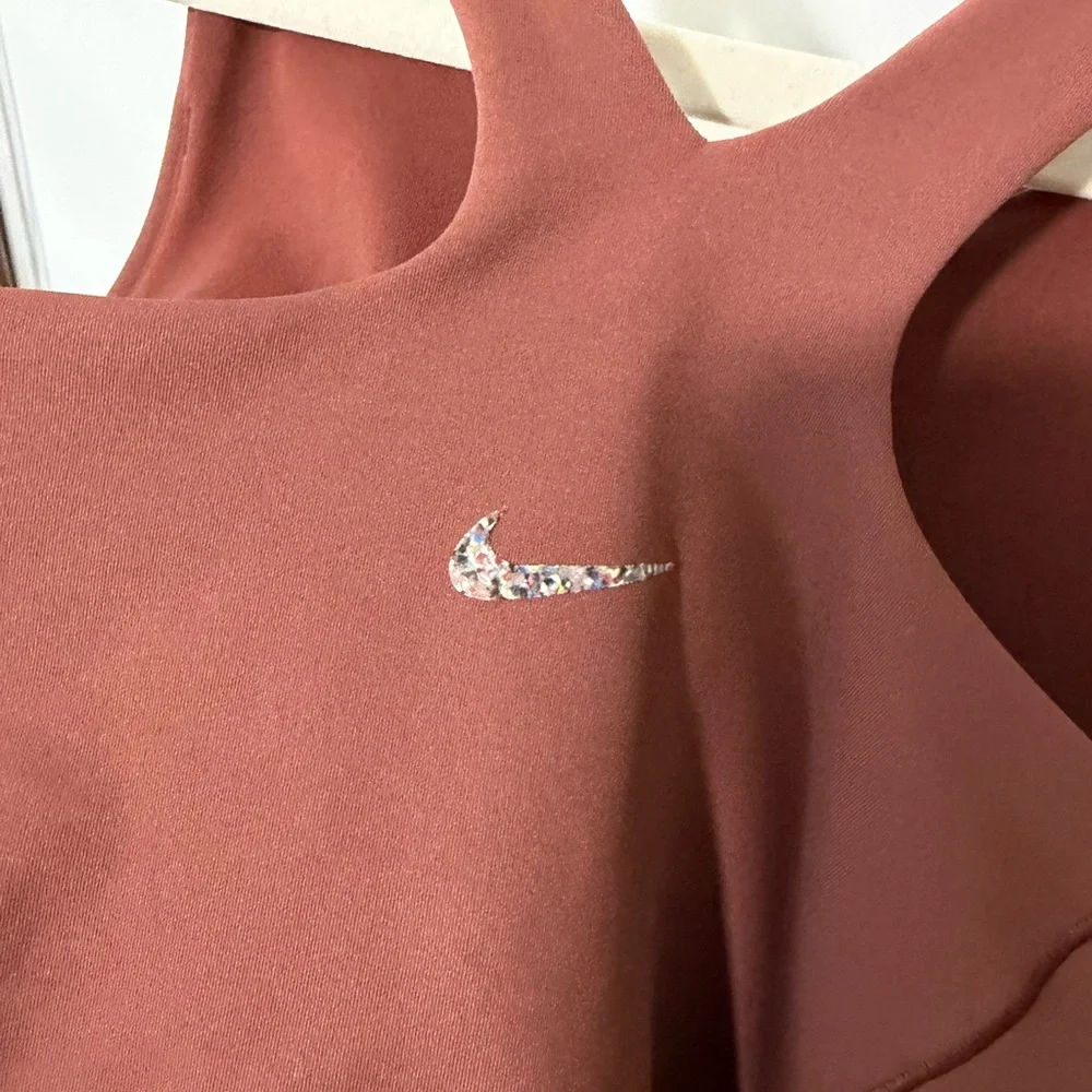 Nike Yoga Dri-Fit Crop Top Brownish red Sports Bra Tank Size S - Picture 4 of 10
